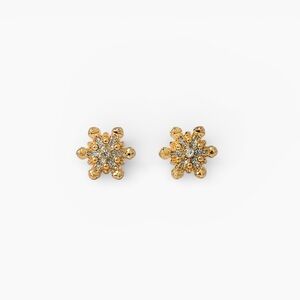 Gold and Silver Snowflake Stud Earrings for Winter Christmas Small Dainty